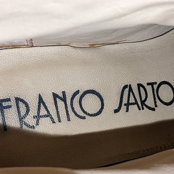 FRANCO Sarto leather embroidered tan western shooties, size 5.5M - Picture 5 of 6
